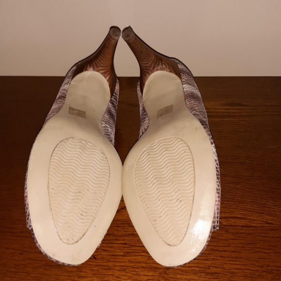 Moda Reflex Faux Snakeskin Peep Toe Heels - Picture 5 of 5